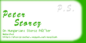 peter storcz business card